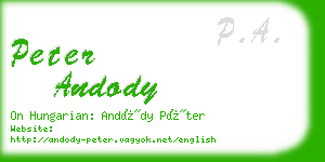 peter andody business card